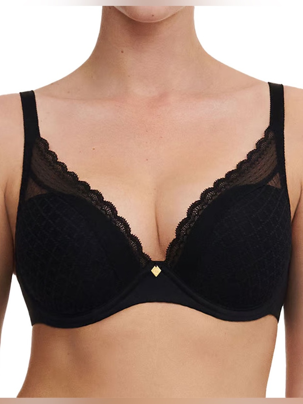 CHANTELLE C16MNA Norah Chic Plunge T-Shirt Bra | Black 36DDD